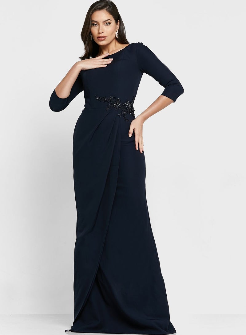 List Tiered Front Slit Dress - Image 1
