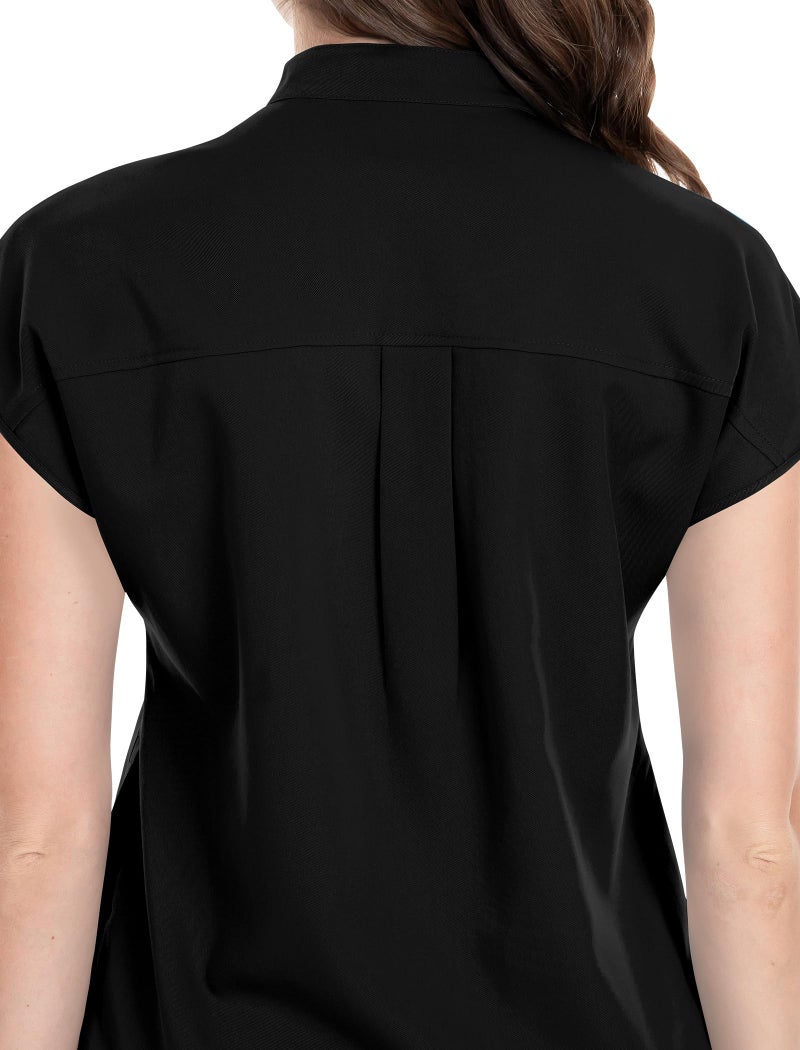 niaahinn Scrubs Set for Women Nurse Uniform Jogger Suit Stretch Top & Pants with Multi Pocket for Nurse Esthetician Workwear (Black, Large) - Image 5