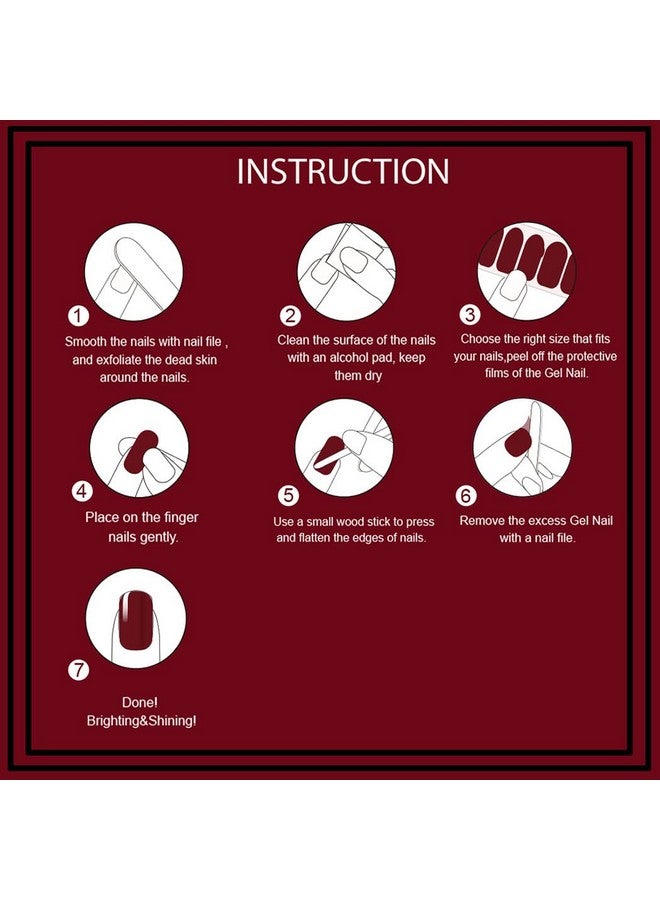 WOKOTO 20 Sheets Dark Solid Color Series Nail Polish Strips Stickers with Nail File Self-Adhesive Punk Rock Gel Nail Strips Full Nail Wraps for Women Nails Art - Image 5