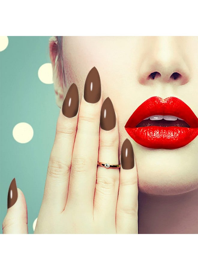 WOKOTO 20 Sheets Dark Solid Color Series Nail Polish Strips Stickers with Nail File Self-Adhesive Punk Rock Gel Nail Strips Full Nail Wraps for Women Nails Art - Image 3