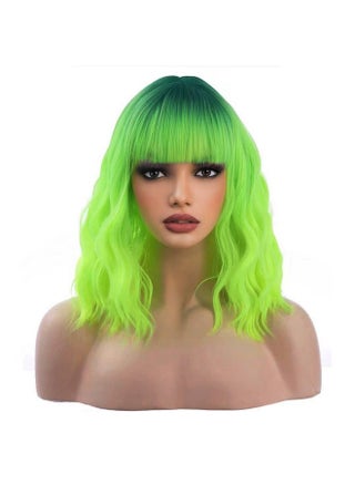 Ombre Green Wigs For Women 14 Inches Short Wavy Neon Green Wig With Bangs Fluorescent Green Short Wigs For Cosplay Party Daily Wigs Wig Cap Included - pzsku/ZFA9E213CDC3DA5610ADBZ/45/_/1696664065/8facf481-7bef-4585-b24e-5748066fce1e
