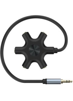 Audio Splitter Multi Headphone, 5-Way Jack 3.5mm Audio Stereo Headset Splitter Adapter, Headphone Splitter to Connect Up to 5 Devices for Audio Mixing, Shared Experiences, Fit for iPhone, iPad & More
