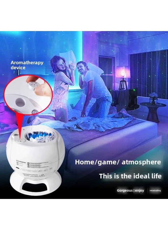 Generic - Northern Lights Starry Sky Projection Lamp Bluetooth Charging Nightlight Colorful Top Romantic Bedside Atmosphere Lamp Bedroom Gift-Power Supply:10w English Packaging-Light Color:Northern Aurora 5-picture Rechargeable Bluetooth Model Exquisite Packaging - Image 1