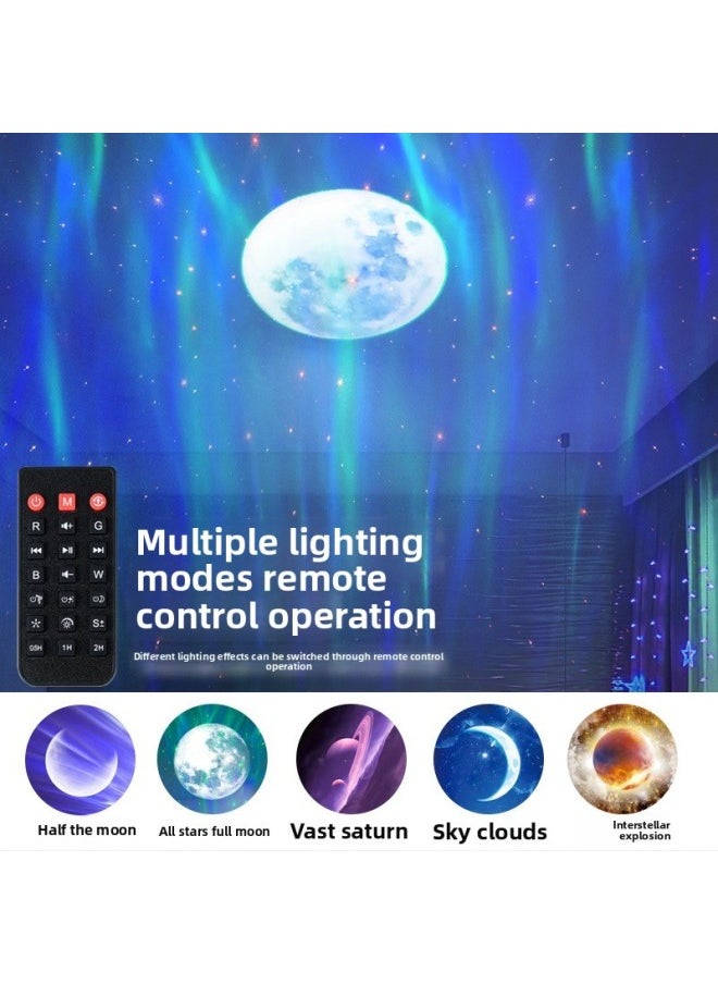 Generic - Northern Lights Starry Sky Projection Lamp Bluetooth Charging Nightlight Colorful Top Romantic Bedside Atmosphere Lamp Bedroom Gift-Power Supply:10w English Packaging-Light Color:Northern Aurora 5-picture Rechargeable Bluetooth Model Exquisite Packaging - Image 1