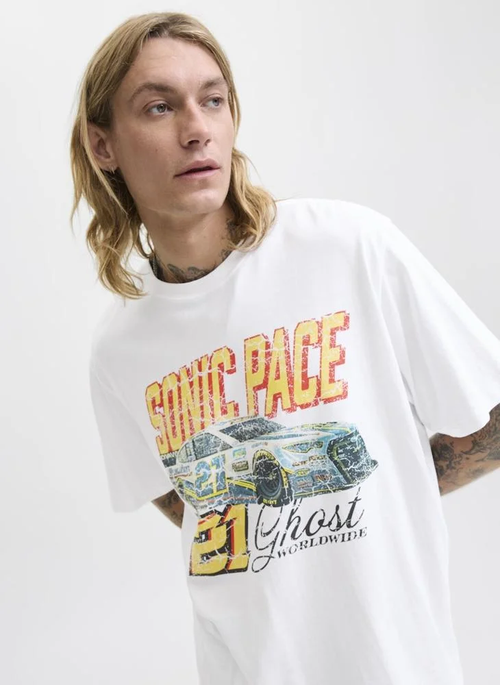 جاك اند جونز Graphic Crew Neck T-Shirt
