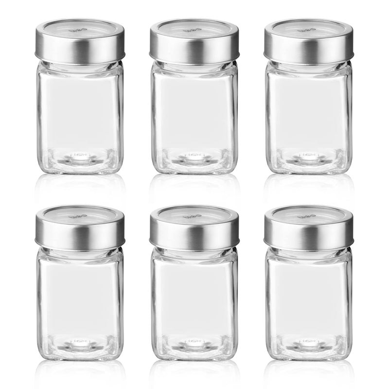 TREO By Milton Cube Storage Glass Jar, Set of 6, 310 ml Each, Transparent, BPA Free, Storage Jar, Kitchen Organizer, Modular, Multipurpose, Cookies Jar - Image 2