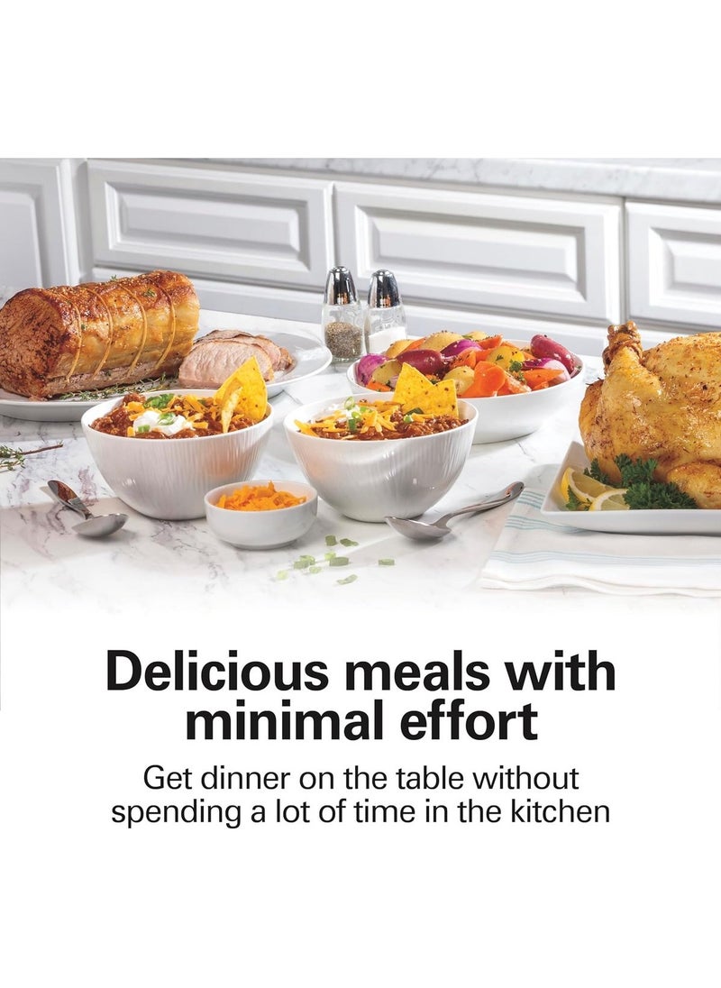 Royalty Line - Slowcooker - 6 Liters - With Removable Ceramic Inner Pan - PFAS Free - 320W - Keep Warm Function - Stainless Steel SLC1013 - Image 1