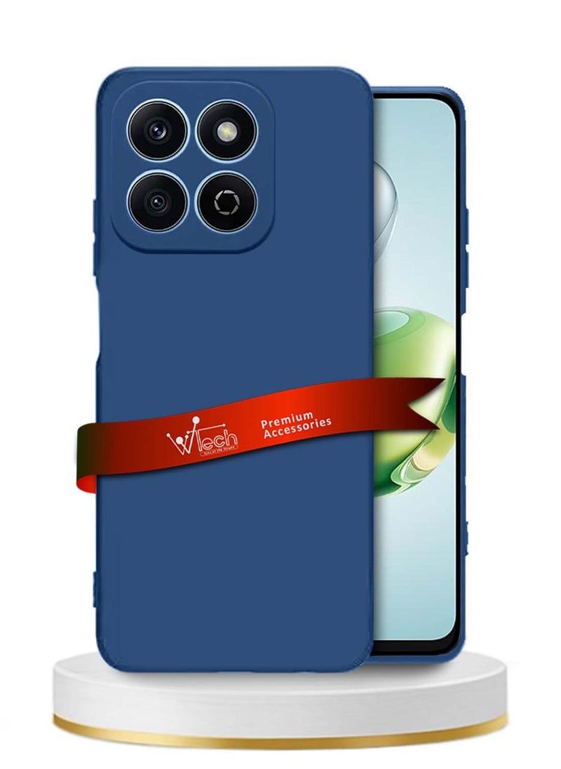 Wtech Honor X7c 4G 2024 Premium Soft Liquid Silicone Case Cover - Navy Blue  - Image 1