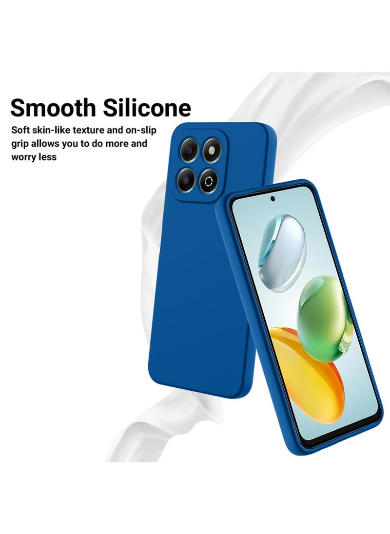 Wtech Honor X7c 4G 2024 Premium Soft Liquid Silicone Case Cover - Navy Blue  - Image 3