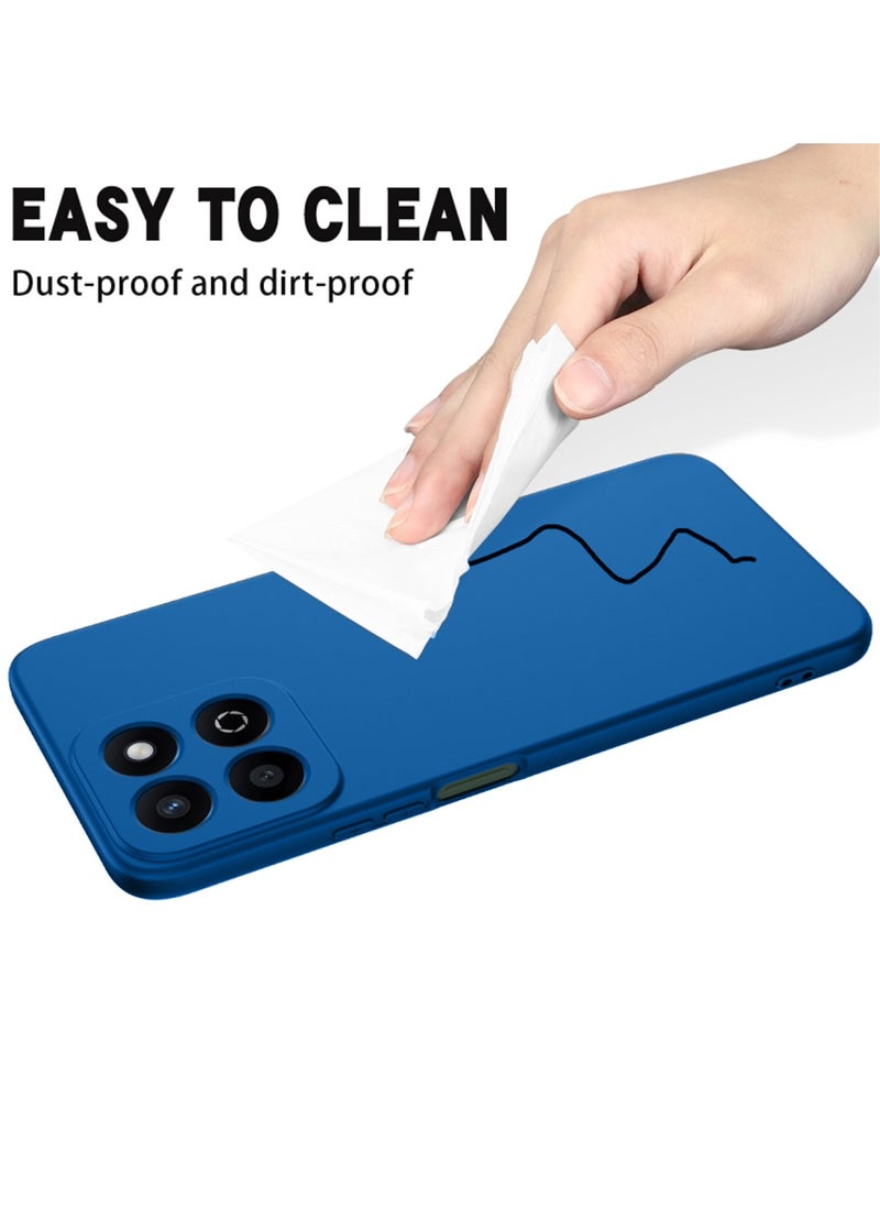 Wtech Honor X7c 4G 2024 Premium Soft Liquid Silicone Case Cover - Navy Blue  - Image 4