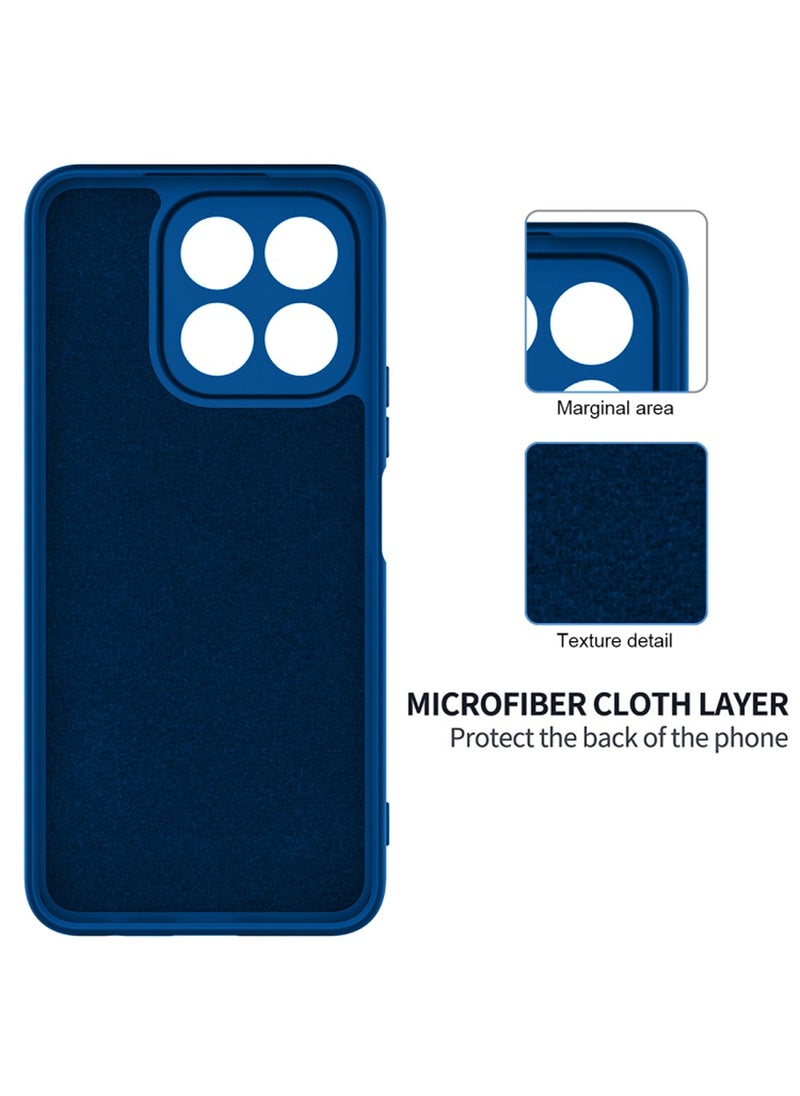 Wtech Honor X7c 4G 2024 Premium Soft Liquid Silicone Case Cover - Navy Blue  - Image 5