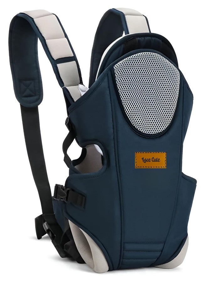 Laee cute ComfortFit Baby Carrier Bag for Babies 4 to 24 Months | Supports Up to 15kg | 4 Comfortable Carrying Positions | Lightweight, Adjustable, and Perfect for Travel (Blue & Black) (Medium) - Image 4