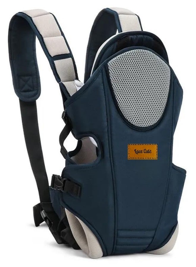 Laee cute ComfortFit Baby Carrier Bag for Babies 4 to 24 Months | Supports Up to 15kg | 4 Comfortable Carrying Positions | Lightweight, Adjustable, and Perfect for Travel (Blue & Black) (Medium) - Image 1