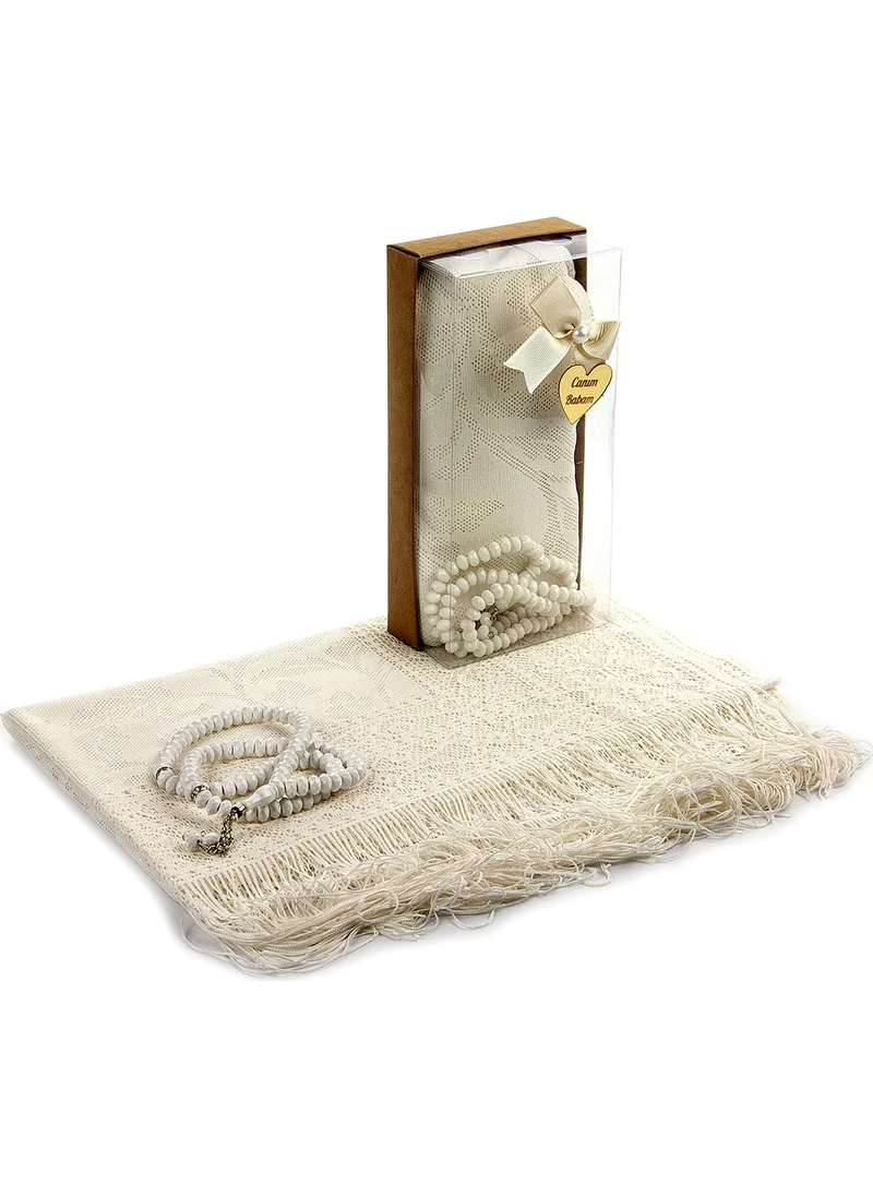 İhvan Ihvan Mevlüt Gift Set - With Rosary - Shawl Covered - Cream Color