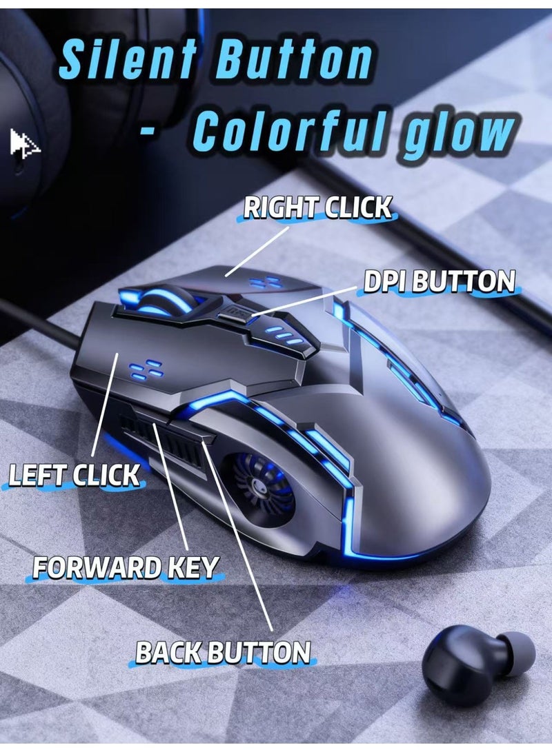 Colorful dazzling six-button gaming mouse Cyberpunk style durable use buttons silent - Image 2