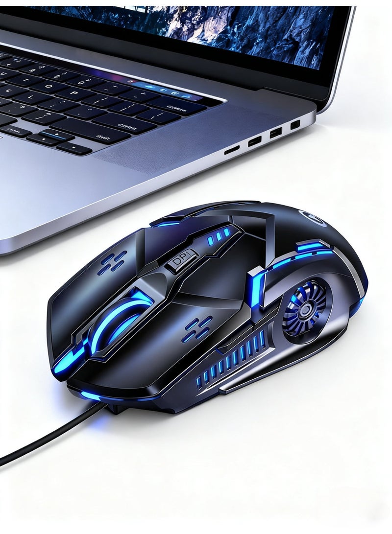 Colorful dazzling six-button gaming mouse Cyberpunk style durable use buttons silent - Image 5