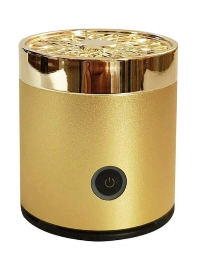 Gener8 Round Metal Incense Bakhoor Burner Gold 9x7x7cm - Image 1