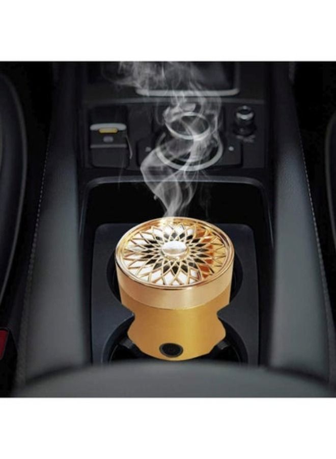 Gener8 Round Metal Incense Bakhoor Burner Gold 9x7x7cm - Image 2