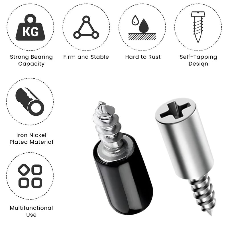 HASTHIP ® 20 قطعة دعامات الرف - دبابيس الرف مع غلاف سيليكون مضاد للانزلاق، دبابيس للرفوف لخزائن المطبخ، الخزائن، المكتبات، الخزائن وحالات الخشب (أسود) - Image 5