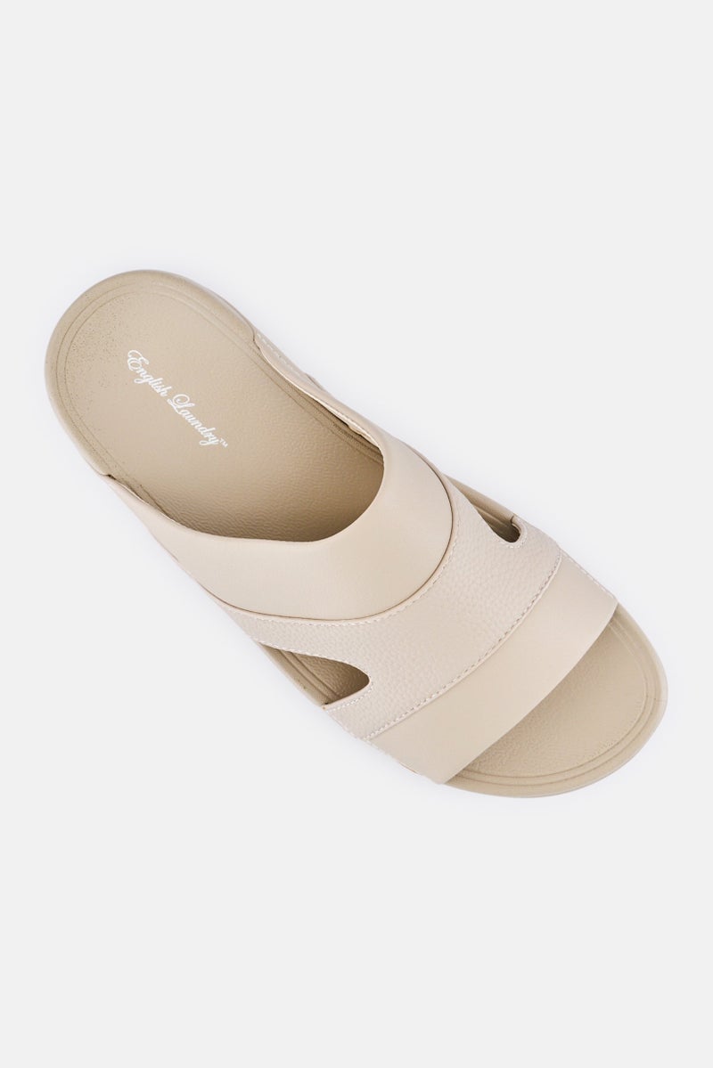 English Laundry Men Slip On Arabic Sandals, Beige - Image 4