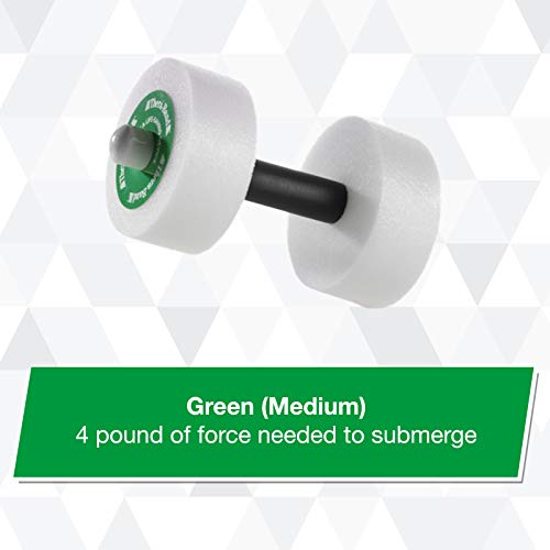 THERABAND Water Weights, Aquatic Dumbbells for Pool Fitness, 2 Foam Weights with Padded Grip for Water Aerobics, Therapy, Workouts, Pool Exercise Equipment, Aqua Training, Green, Medium, Intermediate - Image 2