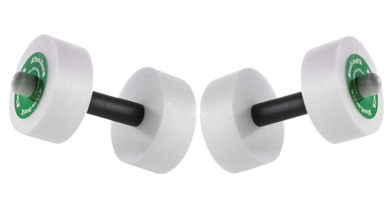THERABAND Water Weights, Aquatic Dumbbells for Pool Fitness, 2 Foam Weights with Padded Grip for Water Aerobics, Therapy, Workouts, Pool Exercise Equipment, Aqua Training, Green, Medium, Intermediate - Image 1