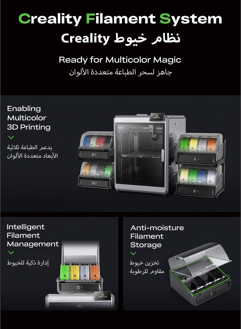 Creality 3D CFS Fully Automatic Multi-Color Printing System, 4-Channel Sync for 16-Color Output, Auto-Switch & Run-Out Alerts,Moisture Protection, Compatible with Creality K2 Series & Hi Printers CFS - Image 2