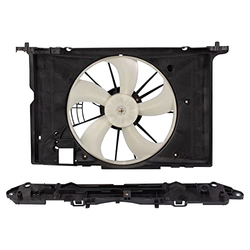 TRQ Radiator Cooling Fan Assembly Compatible with 2009-2010 Pontiac Vibe 2009-2013 Toyota Corolla Matrix TO3115156 - Image 1
