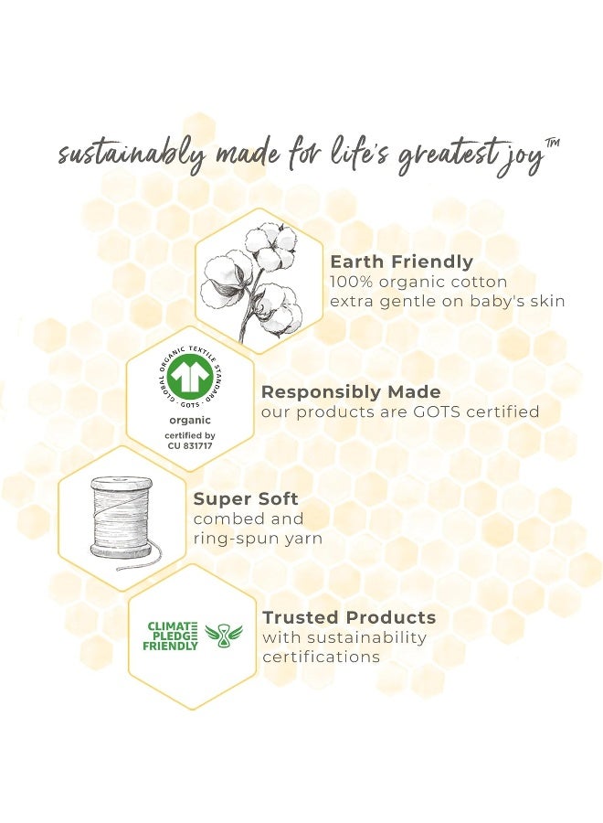 Burt's Bees Baby منشفة بورتس بيز للأطفال بغطاء رأس، قطن عضوي 100%، نسيج تيري قابل للامتصاص، ناعم جداً، طبقة واحدة - Image 5