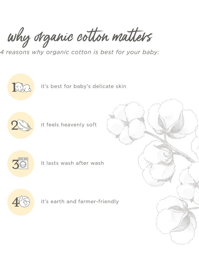 Burt's Bees Baby منشفة بورتس بيز للأطفال بغطاء رأس، قطن عضوي 100%، نسيج تيري قابل للامتصاص، ناعم جداً، طبقة واحدة - Image 4