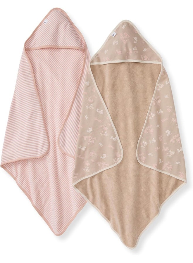 Burt's Bees Baby منشفة بورتس بيز للأطفال بغطاء رأس، قطن عضوي 100%، نسيج تيري قابل للامتصاص، ناعم جداً، طبقة واحدة - Image 2