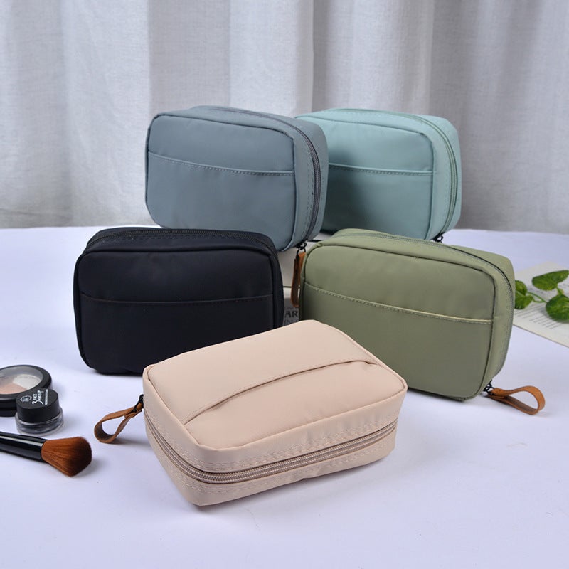 Lightweight Simple Cosmetic Bag Ink Color Series Wash Bag Large And Small Portable Cosmetic Storage Bag Mouth Red Bag - Image 2