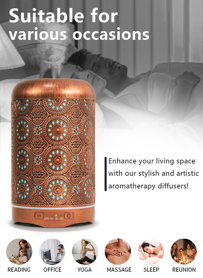 200ml Metal Essential Oils Diffuser, Ultrasonic Aromatherapy Machines, Air Humidifier, 7 Colors Night Light, Auto Shut Off Timer, for Office Bedroom  - Image 3