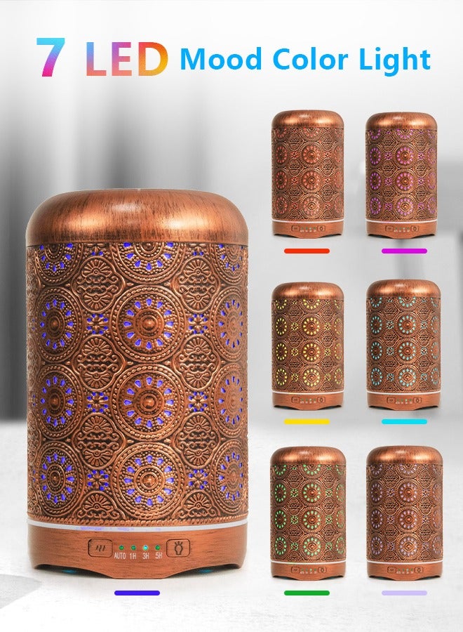 200ml Metal Essential Oils Diffuser, Ultrasonic Aromatherapy Machines, Air Humidifier, 7 Colors Night Light, Auto Shut Off Timer, for Office Bedroom  - Image 2