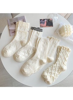 Cute and soft socks in off white for women 3 pieces