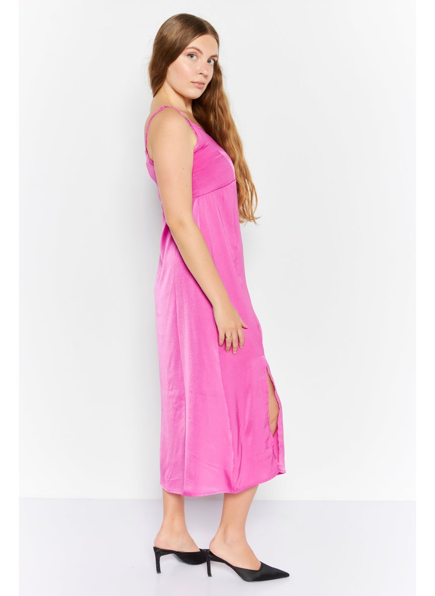 French Connection Women Solid Midi Casual Dress, Pink  - Image 2