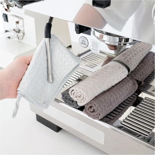 watchget Barista Microfiber Cloths - 4 Pack (12"x12") Professional Cleaning Towels for Espresso Machines, Steam Wands & Countertops Essential Coffee Bar Accessories - Image 1