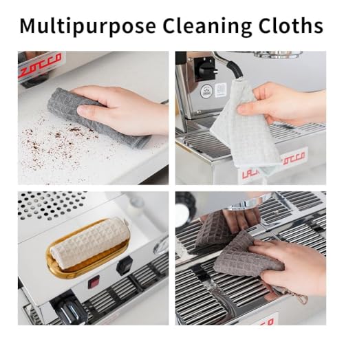 watchget Barista Microfiber Cloths - 4 Pack (12"x12") Professional Cleaning Towels for Espresso Machines, Steam Wands & Countertops Essential Coffee Bar Accessories - Image 4