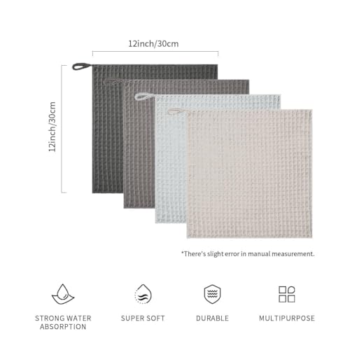 watchget Barista Microfiber Cloths - 4 Pack (12"x12") Professional Cleaning Towels for Espresso Machines, Steam Wands & Countertops Essential Coffee Bar Accessories - Image 2