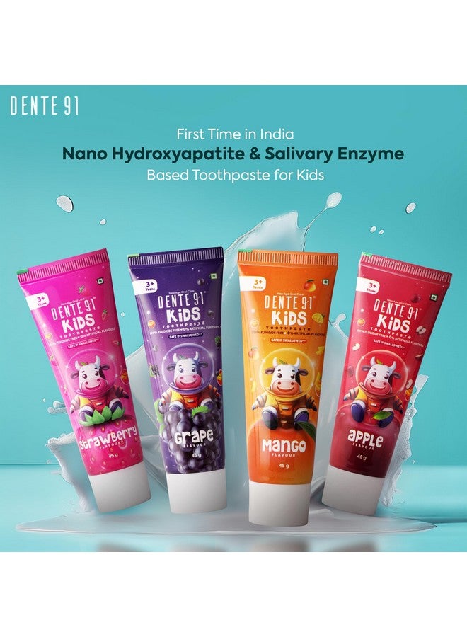 DENTE91 Kids Toothpaste, Protects Against Dental Caries & Hypersensitivity, Fluoride Free, 180Gm, Pack Of 4  - Image 3