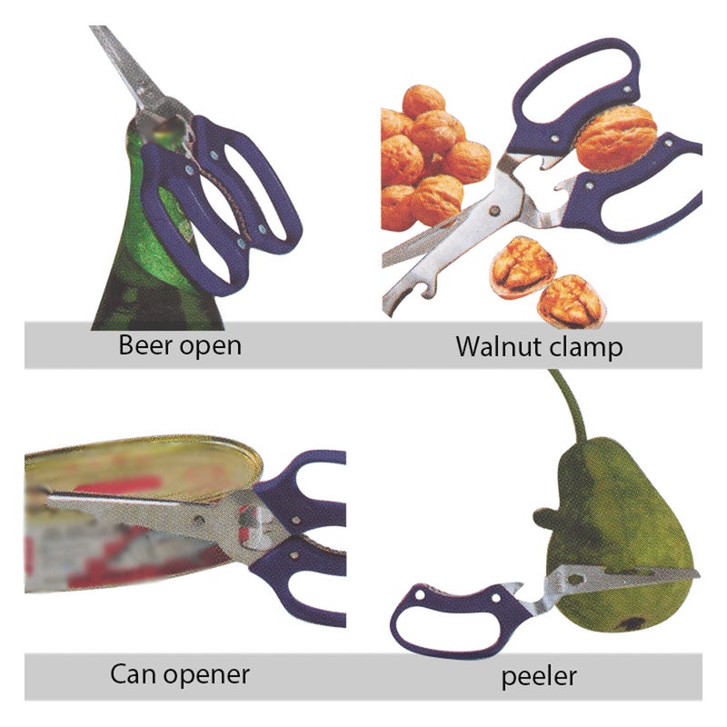 Multi-Functional Scissors Stainless Steel & ABS Material - Comfortable Grip Compact Design Versatile Multi-Tool for Home Kitchen Outdoor Travel - Image 3