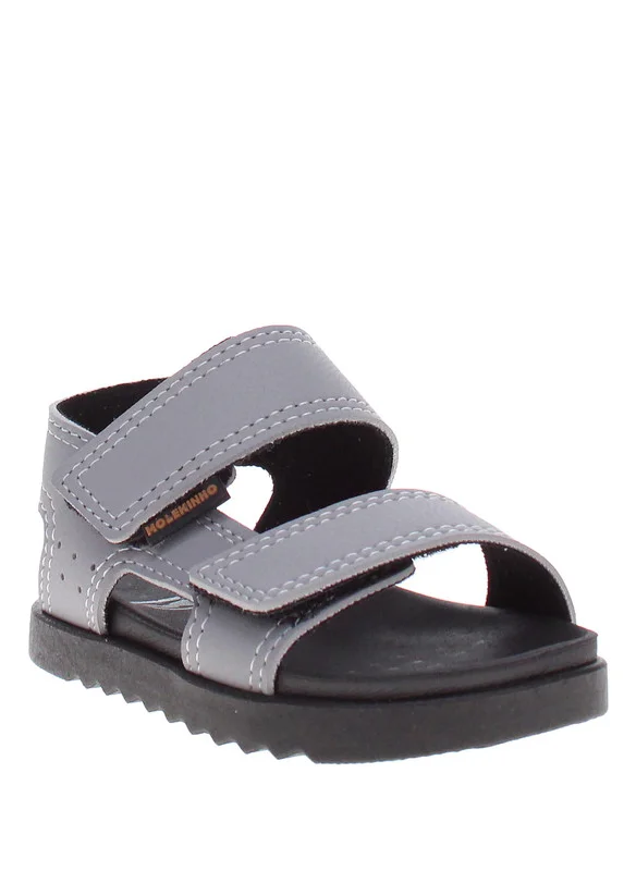 موليكينهو Molekinho Infant Boys Sandals With Back Strap Grey | Made In Brazil