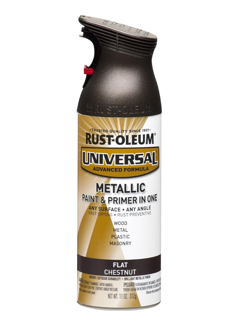 Rust-Oleum 271471 Universal All Surface Spray Paint, 11 oz, Flat Metallic Chestnut  - Image 1