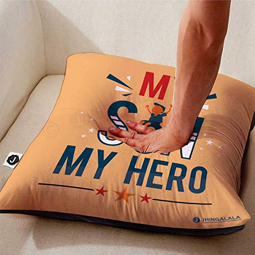 Jhingalala Jhingalala Gift for Son My Son My Hero Printed Cushion Cover with Filler Gift for Son Birthday Special - Image 3