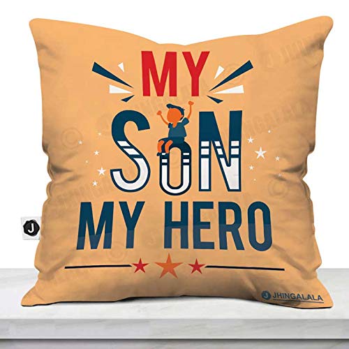Jhingalala Jhingalala Gift for Son My Son My Hero Printed Cushion Cover with Filler Gift for Son Birthday Special - Image 1