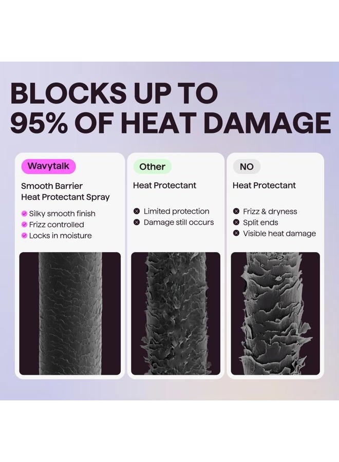 wavytalk Smooth Barrier Heat Protectant Spray for Hair, Thermal Protection Spray for All Hair Tools to Smooth&Hydrate, Up to 450℉ Protection, Damage Repair&Frizz Control, Lightweight Formula, 5 Fl Oz - Image 4