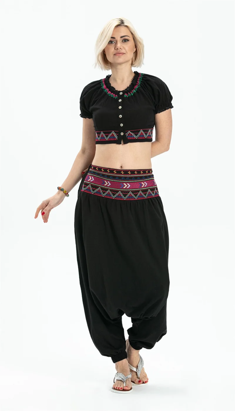 اليش شيل بيزي Short Sleeve Sile Diaper Latin Bustier Black Syh