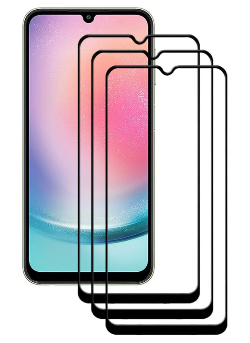 ACLIX 3 Pieces Antistatic ESD Dustproof Premium Quality High Definition Tempered Glass Screen Protector Designed For Samsung Galaxy A24 4G - Image 1