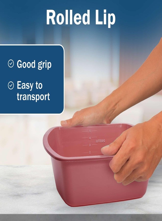 TenderGentle Plastic Wash Basin 5 Pack - 5 Liter Rectangle Plastic Tub with Rolled Rim - Good for Washing Limbs and Carrying Liquid - Good for Hospitals, Nursing Homes, and Medical Facilities - Image 4