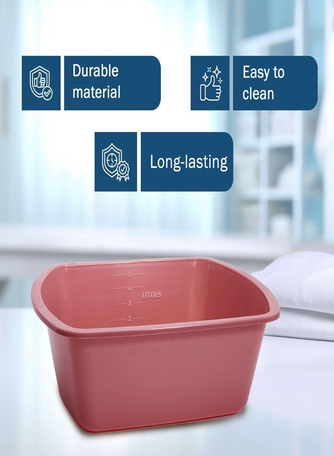 TenderGentle Plastic Wash Basin 5 Pack - 5 Liter Rectangle Plastic Tub with Rolled Rim - Good for Washing Limbs and Carrying Liquid - Good for Hospitals, Nursing Homes, and Medical Facilities - Image 5